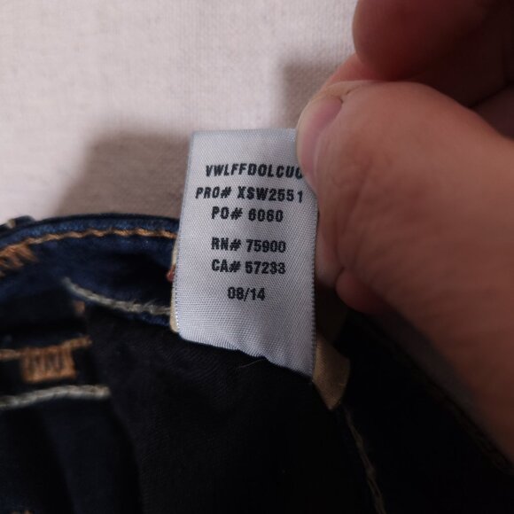 Big Star Liv Blue Jeans Womens 27L Dark Blue Denim Stretch Pants Thick Stitch - Picture 15 of 16